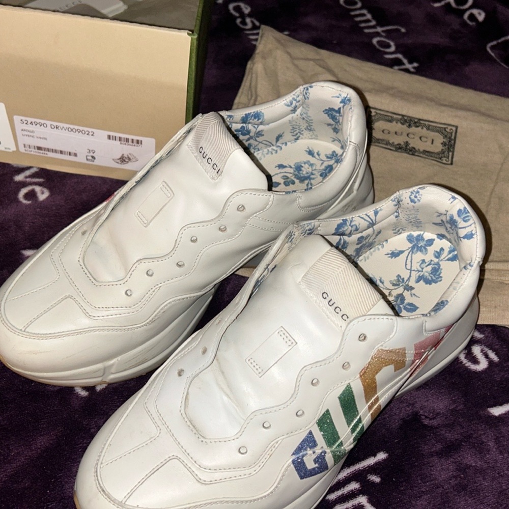 Gucci Rhyton Glitter Emblem Sneaker size 39 Women’s VVHTF - Picture 6 of 16